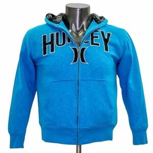 HURLEY Blue Plush Lined Full Zip Sweatshirt